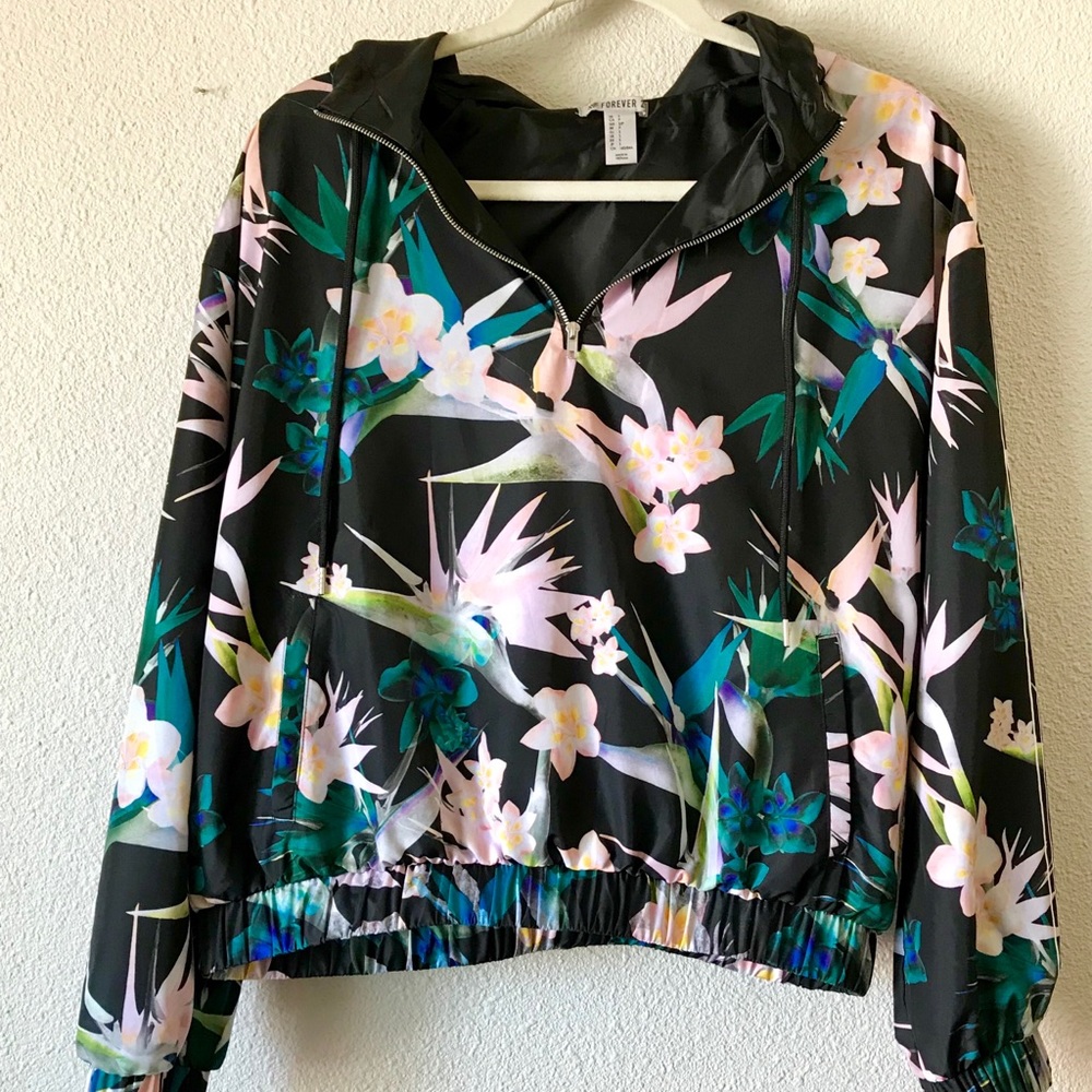 Active Floral Hooded Windbreaker